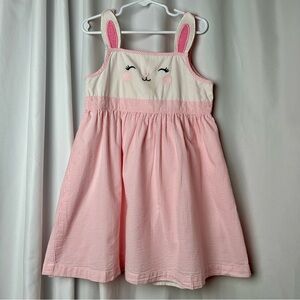 Gymboree Pink Seersucker Bunny Face Dress Easter Spring size 6